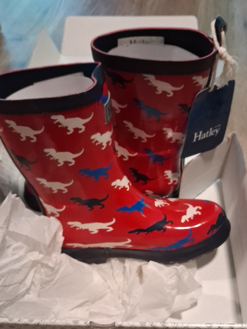 Nwt Hatley T-rex Rain Boots Red